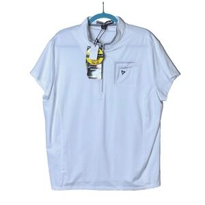 Jamie Sadock Top Sz 2X‎ NEW White 1/4 Zip Tennis Pickleball UPF Cooling Wicking